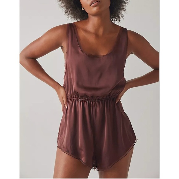 Free People Other - Free People Intimately Fall Into You Silky Romper Size XS Brown